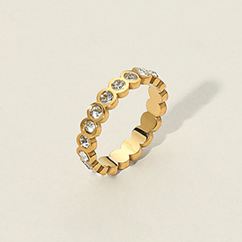 SECRET BOX_Stainless Steel Stone Bezel Set Eternit Band Ring