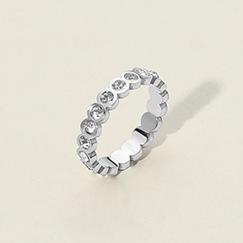SECRET BOX_Stainless Steel Stone Bezel Set Eternit Band Ring