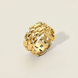 SECRET BOX_Stainless Steel Chunky Chain Link Band Ring
