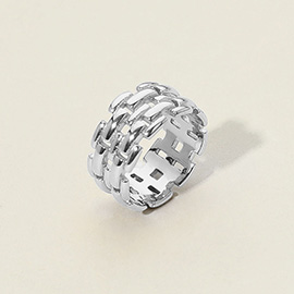 SECRET BOX_Stainless Steel Chunky Chain Link Band Ring