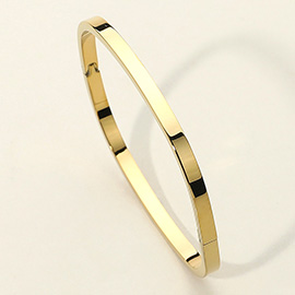 SECRET BOX_Stainless Steel Square Hinge Bangle Bracelet