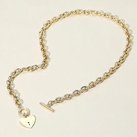 SECRET BOX_Stainless Steel Heart Toggle Chain Necklace