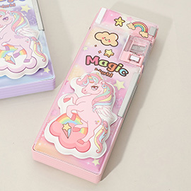 Kids Multi Compartment Unicorn Pencil Case