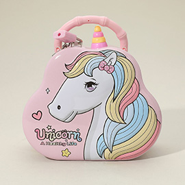 Unicorn Lockable Tin Case Portable Bag Coin Bank