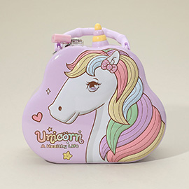 Unicorn Lockable Tin Case Portable Bag Coin Bank