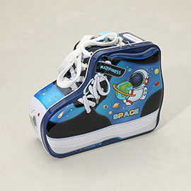 Space Sneakers Shaped Lockable Tin Case Coin Bank