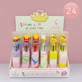 24PCS - Fast Food Fuzzy Color Ballpoint Pens