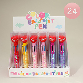 24PCS - LOVE Heart Sequin Color Ballpoint Pens