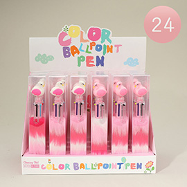 24PCS - Flamingo Fuzzy Color Ballpoint Pens