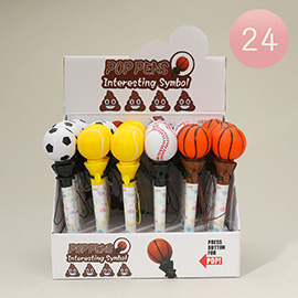 24PCS - Sports Ball Pop Up Ball Pens