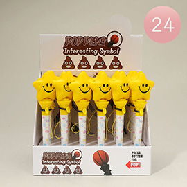 24PCS - Star Smile Face Pop Up Color Ball Pens
