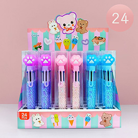 24PCS - Paw Sequin Color Ballpoint Pens