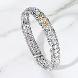 Rhinestone Embellished Adjustable Evening Bracelet