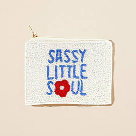 SASSY LITTLE SOUL Message Seed Beaded Mini Pouch Bag