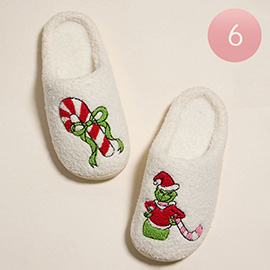 6Pairs - Green Monster Holiday Indoor Slippers