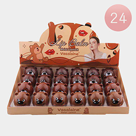 24PCS - Bear Vasalaine Moist Lipstick Lip Balm