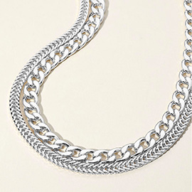 Chunky Double Layered Chain Necklace