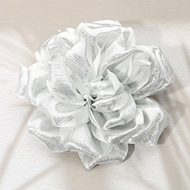 Metallic Fabric Flower Pin Brooch / Hair Clip / Hair Band / Bracelet