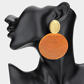 Bold Shell Disc Dangle Earrings