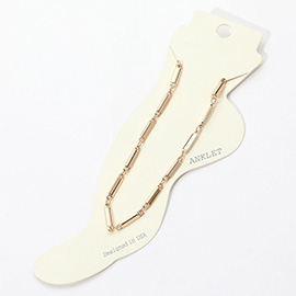 Minimal Metal Bar Link Chain Anklet