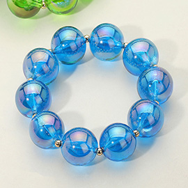 Chunky Iridescent Ball Beaded Bracelet