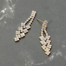 Rhinestone Paved Evening Earrings
