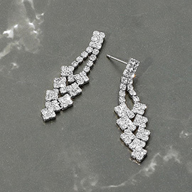 Rhinestone Paved Evening Earrings
