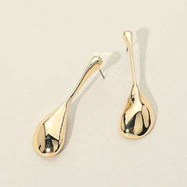 Abstract Metal Long Teardrop Earrings
