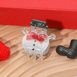 Snowman Hair Claw Clip