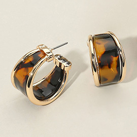 Tortoiseshell Celluloid Acetate Hoop Earrings
