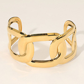 SECRET BOX_Stainless Steel Bod Flat Chain Cuff Bracelet