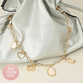 Flower Pearl Heart Decorative Charm Station Chain Bag Charm