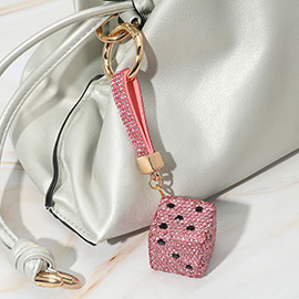 Bling Studded Dice Keychain / Bag Charm