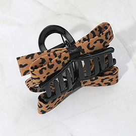 Leopard Bow Har Claw Clip