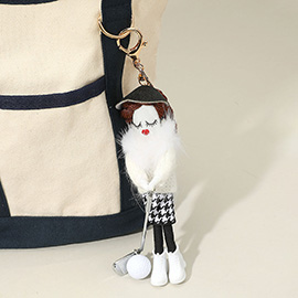 Stylish Golf Girl Doll Keychain / Bag Charm
