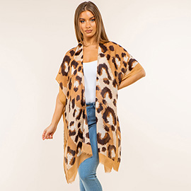 Lightweight Bold Animal Print Kimono Poncho