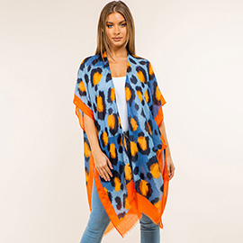 Lightweight Bold Animal Print Kimono Poncho