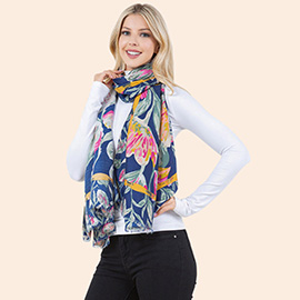 Lightweight Big Floral Pattern Casual Scarf