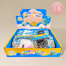 16PCS - Animal Character Shaped Decompression Squeeze Toys