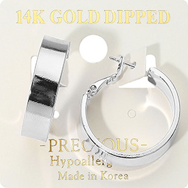 14K Gold Dipped Hypoallergenic Metal Hoop Earrings