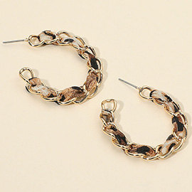 Fabric Chain Hoop Earrings