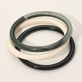 3PCS - Resin Multi Layered Bangle Bracelets
