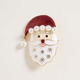 Pearl Santa Pin Brooch