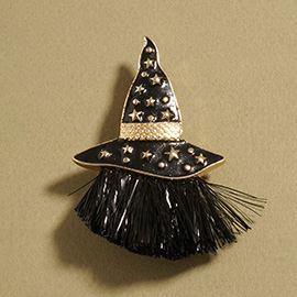 Tassel Halloween Witch Hat Pin Brooch