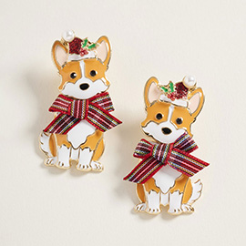 Christmas Corgi Earrings