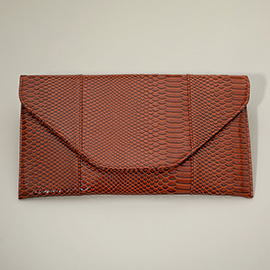 Snake Skin Patterned Envelope Clutch / Shoulder Bag