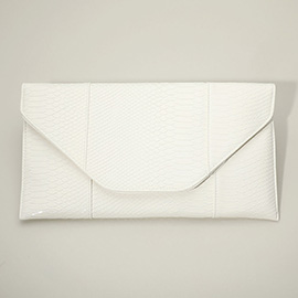Snake Skin Patterned Envelope Clutch / Shoulder Bag