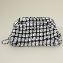 Mesh Bling Rhinestone Evening Clutch Bag / Crossbody Bag