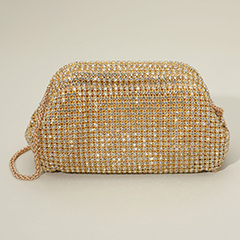 Mesh Bling Rhinestone Evening Clutch Bag / Crossbody Bag