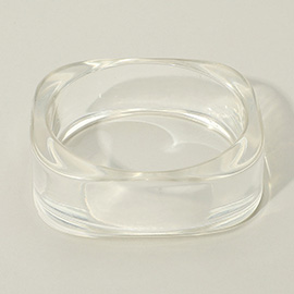 Chunky Transparent Resin Square Bangle Bracelet